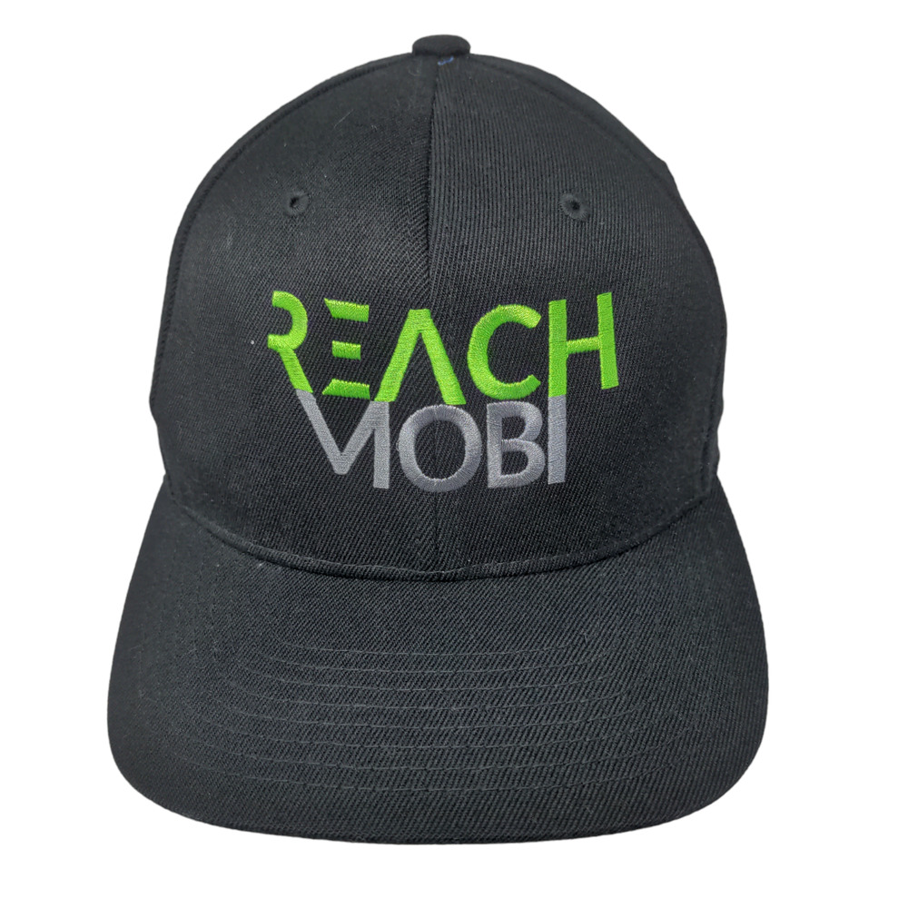 Flexfit Men's Reach Mobi Fitted Hat Black Size S-M Embroidered Logo